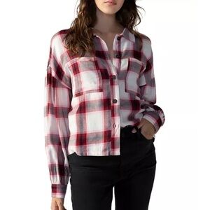Sanctuary Pocket Detail Plaid (Viola
Plaid) Women's Clothing Boyfriend New L
